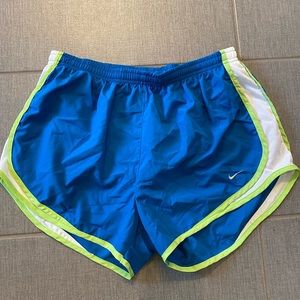 Nike Tempo Shorts (blue w/ white/lime green)